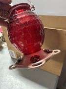 Glass hummingbird feeder