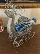 Reindeer sleigh and Christmas ornaments