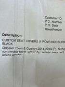Custom seat covers -see photos