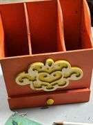 First national bank, pencil utensil holder and recipe box ￼