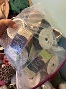 Large tub and bags of yard and crafting items