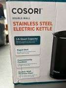 Brand new stainless steel 1.6 quart electric kettle open and tested