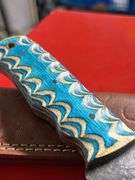Damascus Robin egg blue handle with really nice detailing ￼