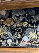 Great lot!! Nice wood jewelry box loaded with jewelry-see all photos