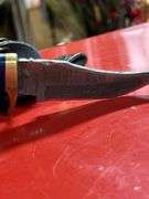 Damascus stag horn Damascus boot knife