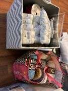 Large tub and bags of yard and crafting items