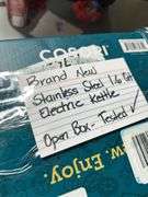 Brand new stainless steel 1.6 quart electric kettle open and tested