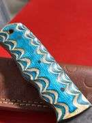 Damascus Robin egg blue handle with really nice detailing ￼