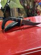 Damascus stag horn Damascus boot knife