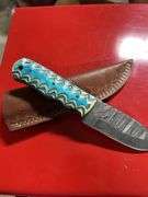 Damascus Robin egg blue handle with really nice detailing ￼