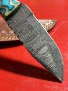 Damascus Robin egg blue handle with really nice detailing ￼