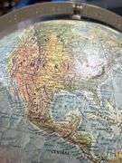 Old metal frame globe