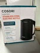 Brand new stainless steel 1.6 quart electric kettle open and tested