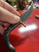 Damascus stag horn Damascus boot knife