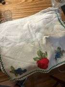 Crate of misc Glass and linens