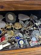Great lot!! Nice wood jewelry box loaded with jewelry-see all photos
