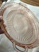 Anchor Hocking Mayfair Open Rose Pink Depression Glass Oval Platter