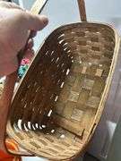 Split oak magazine basket, and two other misc. baskets
