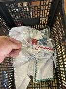 Crate of misc Glass and linens