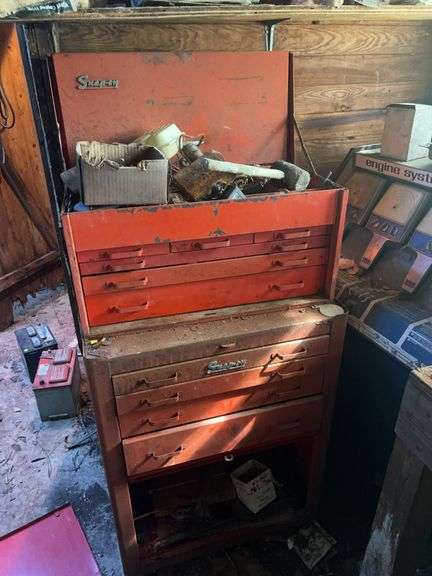 Snap on rolling toolbox and contents