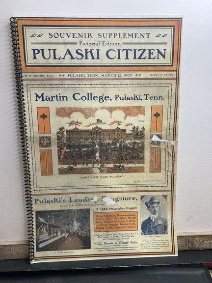 Souvenir supplement Pulaski citizen, March 12, 1902 -RARE FIND ￼