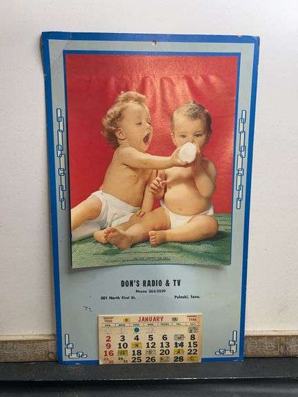 1966 Don’s radio and TV advertising calendar from Pulaski Tennessee ￼