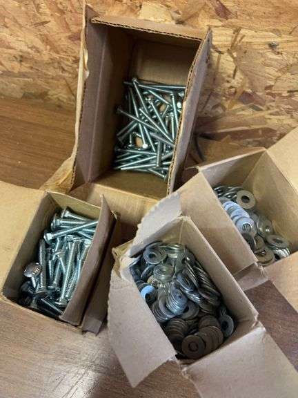 New carriage bolts and washers