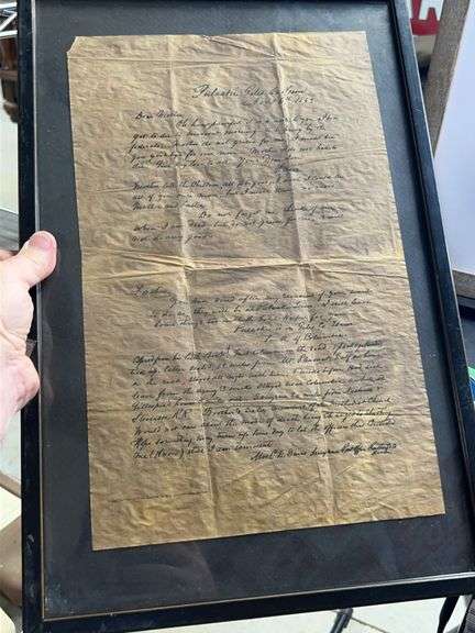 Framed last letter of Sam Davis to his mother and father November 26, 1863-GREAT piece of Giles co h
