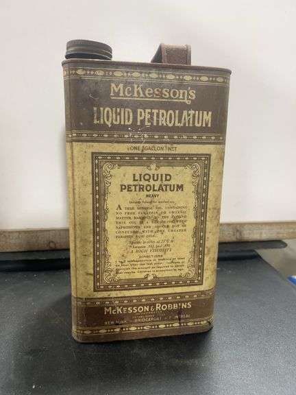 Uncleaned! Early McKesson’s one gallon can -it’ll clean up