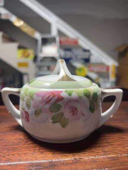Vintage NIPPON hand-painted porcelain sugar bowl,