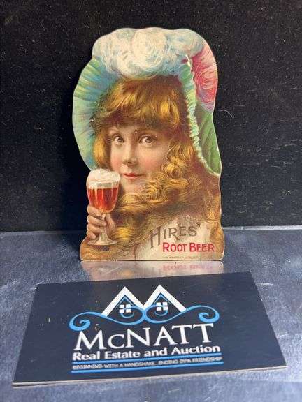 Look it up! ORIGINAL ANTIQUE 1892 HIRES ROOT BEER DIE CUT VICTORIAN ADVERTISING TRADE CARD