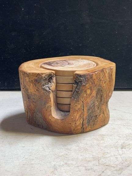Beautiful live edge wooden coaster set