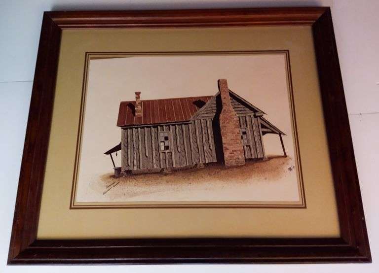 22X18.5 PRINT, ARTIST UNKNOWN, "FARMHOUSE WEDOWEE, ALABAMA," 1976