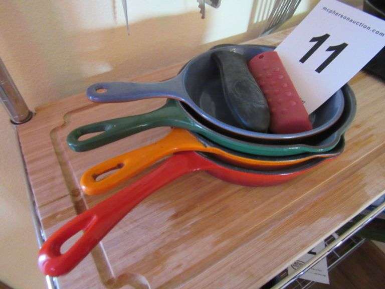 FOUR CERAMIC SKILLETS