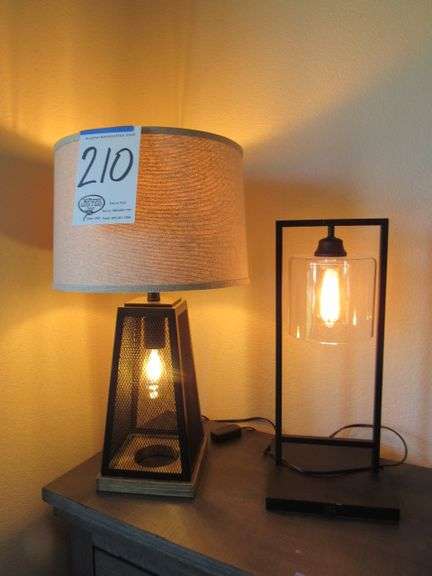TWO EDISON BULB LAMPS
