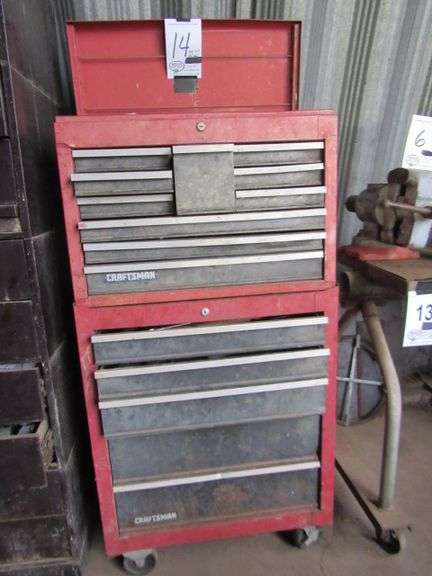 CRAFTSMAN 2 PIECE ROLLING TOOLCHEST WITH ASSORTED TOOLS 52"X26"