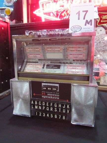 TABELTOP SEEBURG CONSOLETTE JUKEBOX W/ KEY EXCELLENT CONDITION