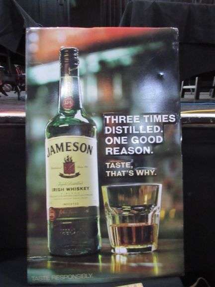 JAMESON IRISH WHISKEY 22"X36" 1 SIDED METAL SIGN