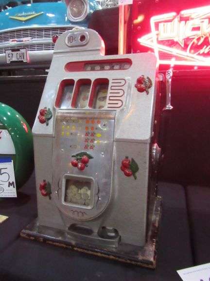 WORKING COUNTER TOP 10 CENT SLOT MACHINE MILLS NOVELTY W/ KEYS