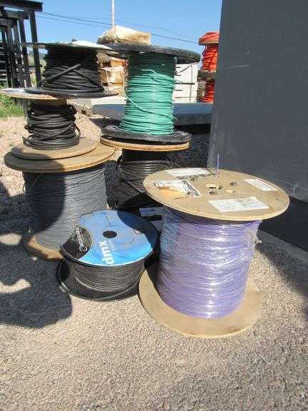 9 PARTIAL SPOOLS OF ASSORTED WIRE