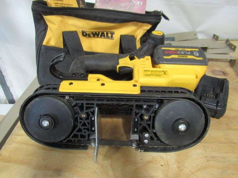 DEWALT CORDLESS BAND SAW INCLUDES 6 AH BATTERY CHARGER AND ASSTD. BAND SAW BLADES