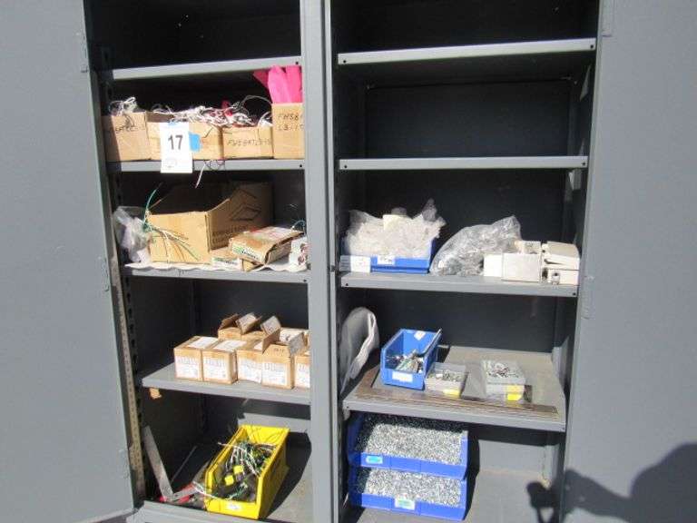 7 SHELVES OF ASSORTED LIGHTING COMPONENETS AND HARWARE