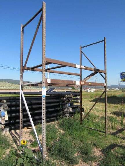 PALLET RACKING INCLUDES 3 UPRIGHTS THAT 4' DEEP 12' TALL INCLUDES 4-9' CROSS BEAMS