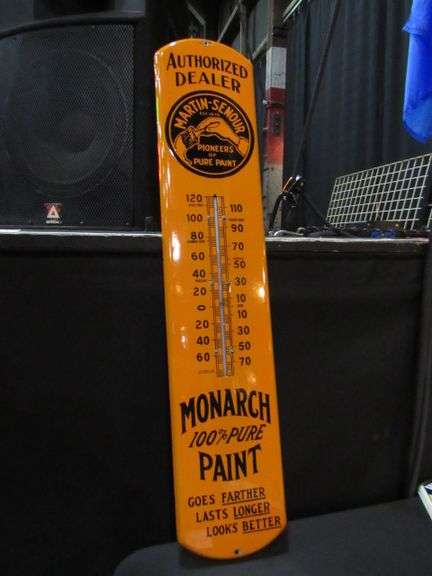 MONARCH PAINT THERMOMETER PORCELIN ORIGINAL 8" X 38"