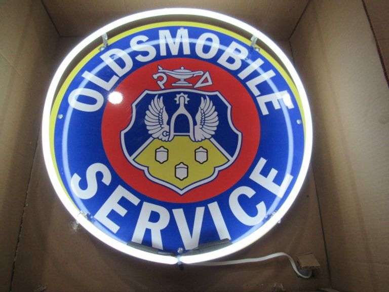 OLDSMOBILE SERVICE NEON 24" DIAMETER BRAND NEW