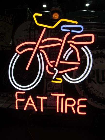 FAT TIRE NEON SIGN 22" X 28" LIKE NEW