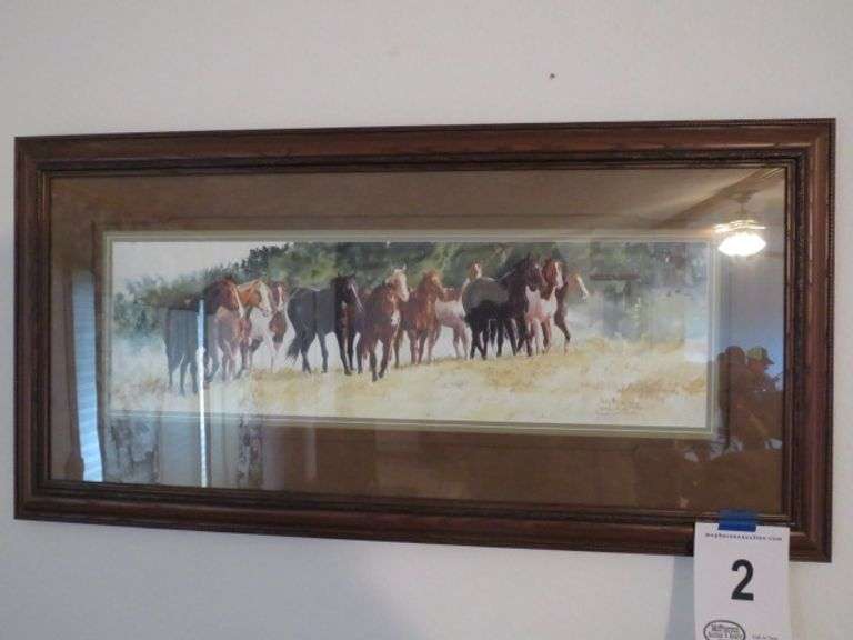 KATHY SIGLE HORSE PAINTING "HEADING TO WATER" 52/150