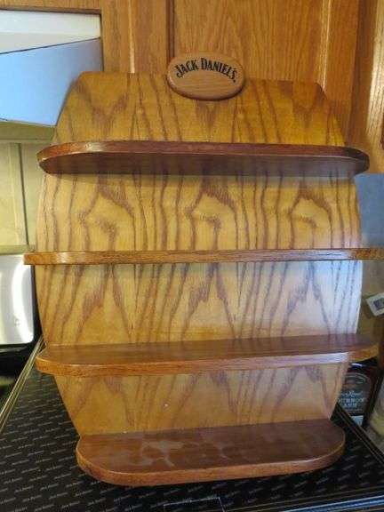 NEW IN BOX JACK DANIELS WOODEN WALL HANGING GLASS RACK