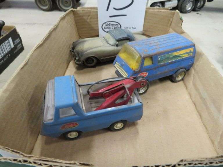 BOX OF ASSTD. TOY CAR, VAN AND WRECKERS