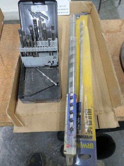2 LONG DRILL BITS AND BIT INDEX